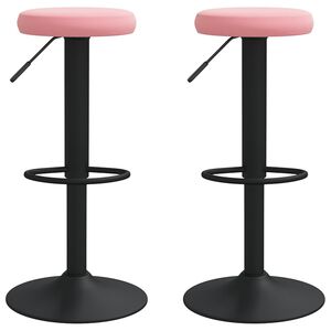 vidaXL Barstolar 2 st rosa sammet