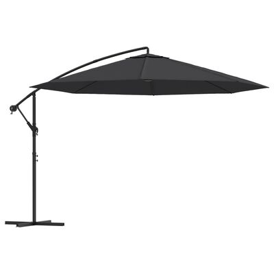 vidaXL Frihängande parasoll med aluminiumstång 350 cm svart