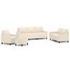 vidaXL Soffgrupp med dynor 4 delar gr&auml;ddvit sammet
