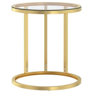 vidaXL Sidobord guld och transparent 45 cm h&auml;rdat glas