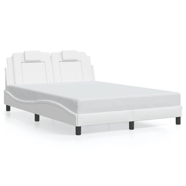 vidaXL Bed Frame "Viana" without Mattress White 140x200 cm Faux Leather