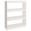 vidaXL Bokhylla/Rumsavdelare vit 80x30x103,5 cm massiv furu