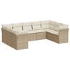vidaXL Soffgrupp f&ouml;r tr&auml;dg&aring;rden med dynor 9 delar beige konstrotting