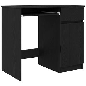 vidaXL Skrivbord svart ek 86x49x76 cm konstruerat tr&auml;