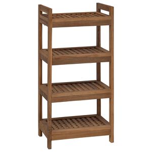 vidaXL Badrumshylla Naturlig 45 x 30 x 97 cm Massivt teaktr&auml;