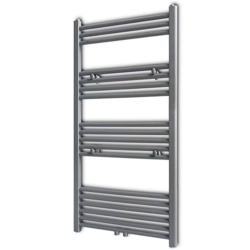 Handdukstork centralvärme element rak 600 x 1160 mm grå | vidaXL.se