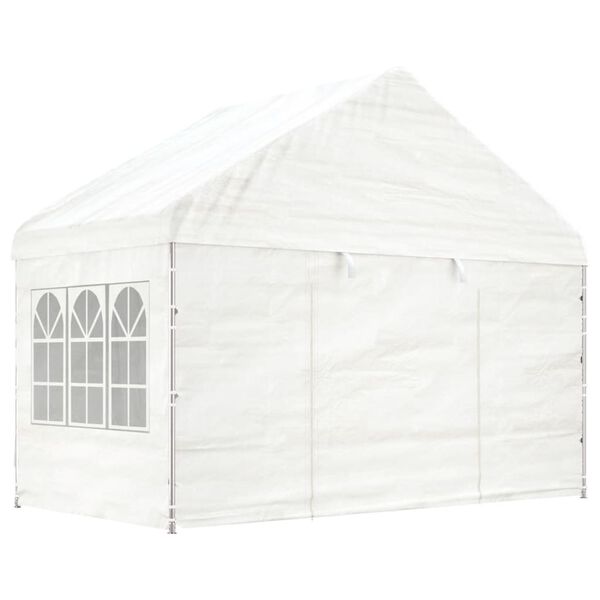 vidaXL Paviljong med tak vit 17,84x4,08x3,22 m polyeten