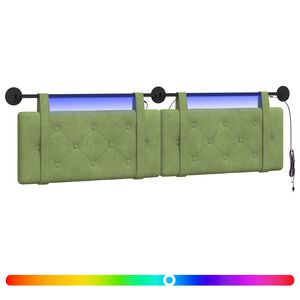 vidaXL H&auml;ngande s&auml;nggavel Med LED-lampa Ljusgr&ouml;n Sammet
