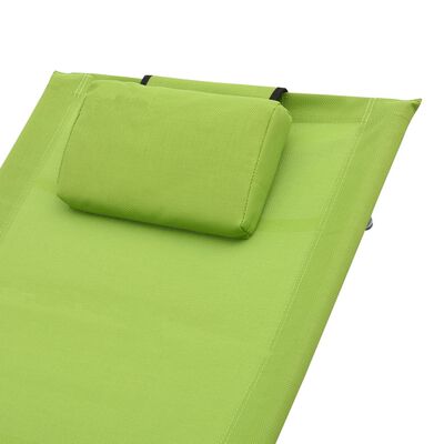 vidaXL Solsäng med kudde grön textilene