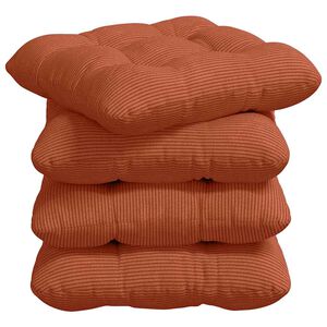vidaXL Sittkuddar 4 pcs R&ouml;d orange 40 x 40 cm Kordread tyg