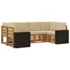 vidaXL Sektionsoffgrupp med kudde 6 pcs Naturlig och Beige Polyester