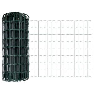 vidaXL Euro Staket med St&ouml;d 10 x 0,4 m PVC-belagda st&aring;l Gr&ouml;n Mesh