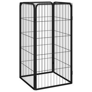 vidaXL Hundbur 4 paneler svart 50x100 cm pulverlackerat st&aring;l
