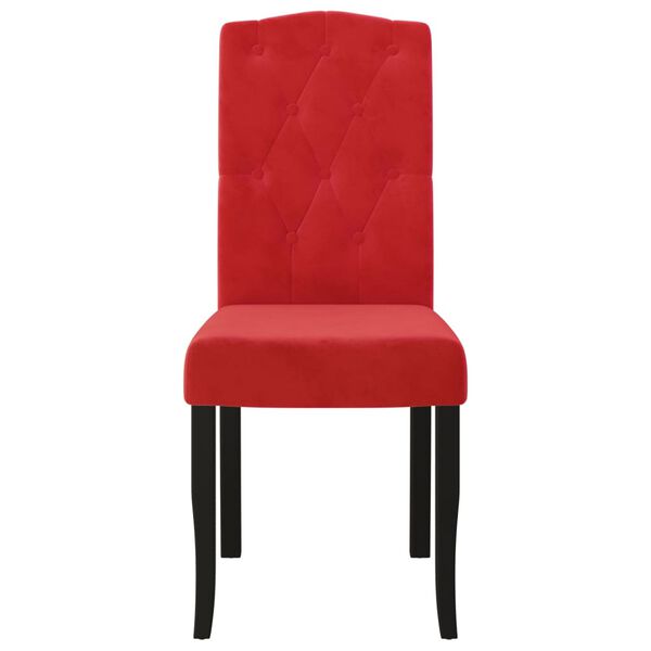 vidaXL Matstolar 4 st vinr&ouml;d sammet