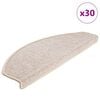 vidaXL Trappmattor 30 st 65x24x4 cm Taupe halvrunda stora