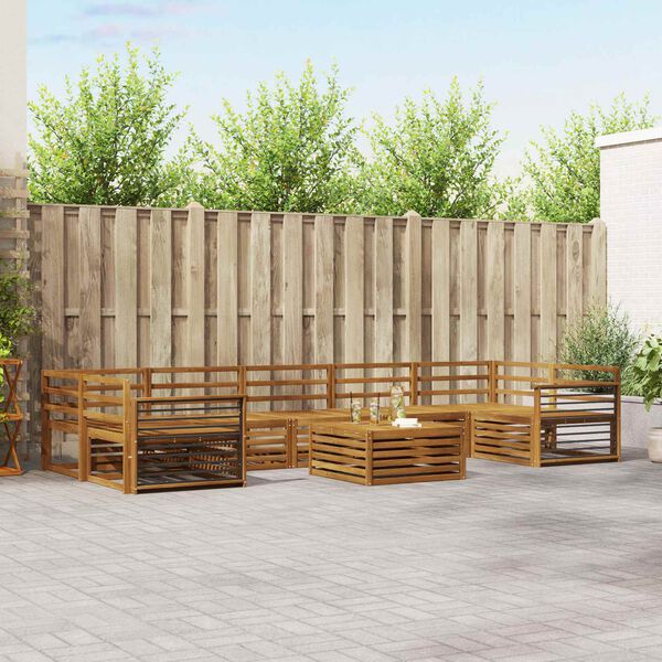 vidaXL Utomhussoffset 8 pcs Naturf&auml;rg