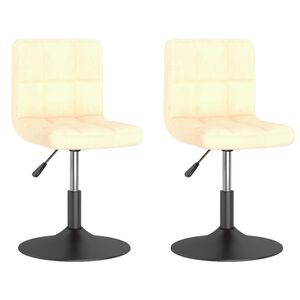 vidaXL Snurrbara matstolar 2 st gr&auml;ddvit sammet