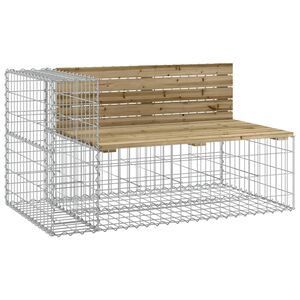vidaXL Tr&auml;dg&aring;rdsb&auml;nk gabion-design 122x71x65,5 cm impregnerad furu