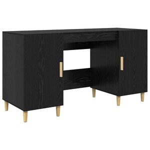 vidaXL Skrivbord Svart Ek Konstruerat tr&auml; 140 x 50 x 75 cm