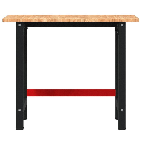 vidaXL Arbetsb&auml;nk ljusbrun 100x60x81,5 cm massiv ek rektangul&auml;r