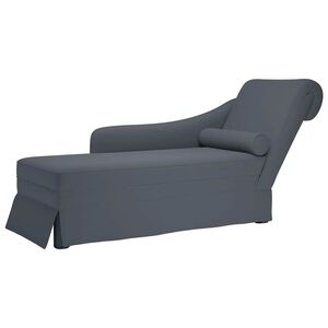 vidaXL Sch&auml;slong med bolster och h&ouml;ger armst&ouml;d m&ouml;rkgr&aring; sammet