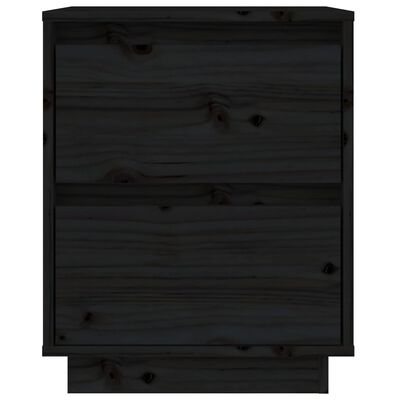 vidaXL Sängbord 2 st svart 40x35x50 cm massiv furu