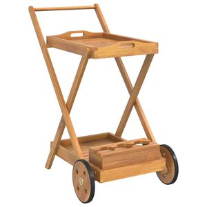 vidaXL Serveringsvagn 54x87x90 cm massivt akaciatr&auml;