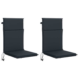 vidaXL Dyna till stol med h&ouml;g rygg GEMERT 2 st 100% Polyester M&ouml;rkbl&aring;