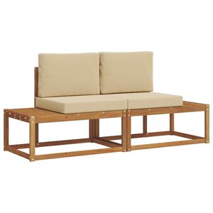 vidaXL Utomhussoffset 2 pcs Naturf&auml;rg Massivt akaciatr&auml; och polyester