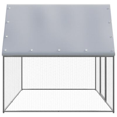 vidaXL Hönsbur silver och grå 3x2x2 m galvaniserat stål