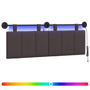 vidaXL H&auml;ngande s&auml;nggavel Med LED-lampa M&ouml;rkbrun Tyg