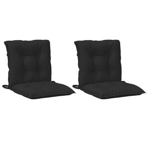 vidaXL L&aring;gryggs Stolsdynor Set 2 st Polyester Melange Svart