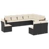 vidaXL Loungegrupp 10 delar med svarta dynor konstrotting