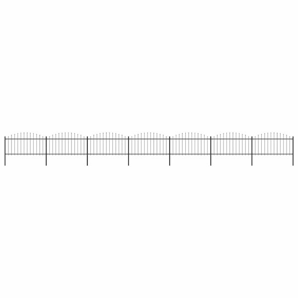 vidaXL Tr&auml;dg&aring;rdsstaket med spjutspets st&aring;l 1248x150 cm svart