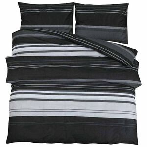 vidaXL P&aring;slakanset svart randig 260x220 cm bomull