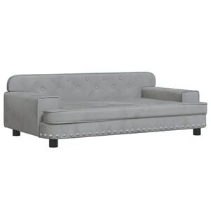 vidaXL Hundb&auml;dd ljusgr&aring; 90x53x30 cm sammet