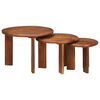 vidaXL Nesting Kaffe Bord 3 st Honung brun &Oslash; 54 x 40 cm
