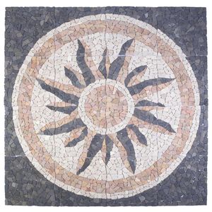 vidaXL Mosaic Tiles Sun Pattern Flerf&auml;rgsdesign 120 x 120 cm Marmor