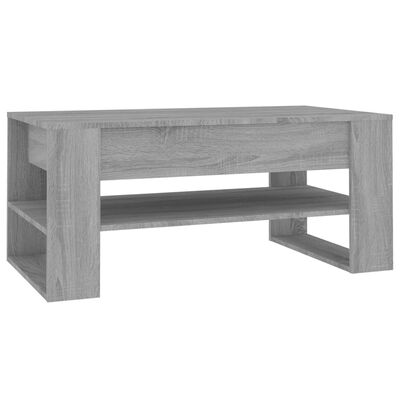 vidaXL Soffbord grå sonoma-ek 102x55x45 cm konstruerat trä