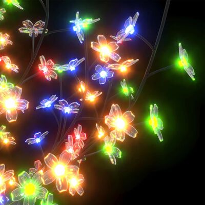 vidaXL Plastgran 200 LEDs körsbärsblommor flerfärgat ljus 180 cm