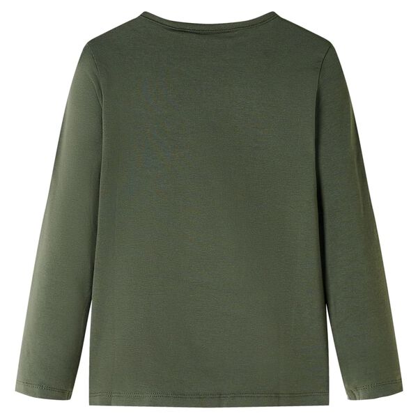 T-shirt med l&aring;nga &auml;rmar f&ouml;r barn khaki 116