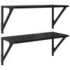 vidaXL V&auml;gg hyllor V&auml;ggmonterat 2 st Svart Ek 60 x 25 x 25,5 cm