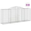 vidaXL Gabioner b&aring;gformade 30 st 300x50x120/140 cm galvaniserat j&auml;rn