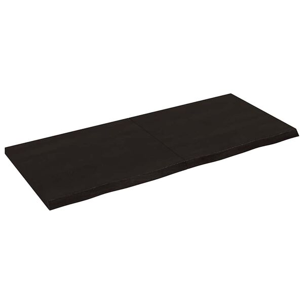 vidaXL Vägghylla mörkbrun 140x60x(2-4) cm behandlad massiv ek