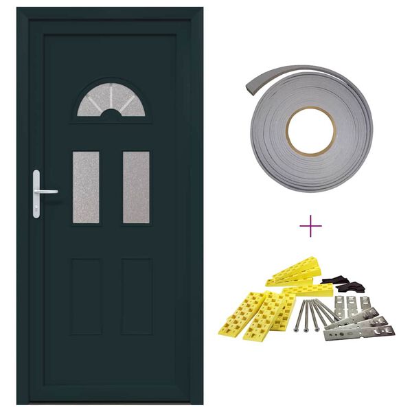 vidaXL Ytterd&ouml;rr vit 98x198 cm PVC