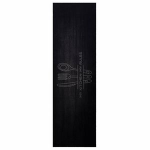 vidaXL K&ouml;ksmatta Bestick Svart 150 x 45 cm Sammet