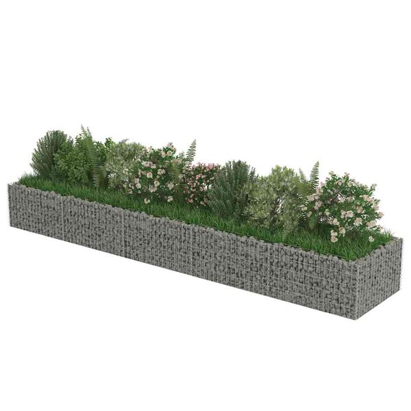 vidaXL Planteringsgabion upph&ouml;jd galvaniserat st&aring;l 450x90x50 cm