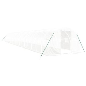 vidaXL V&auml;xthus med st&aring;lram vit 60 m&sup2; 20x3x2 m