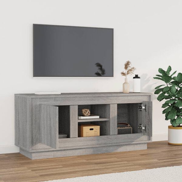 vidaXL Tv-bänk grå sonoma 102x35x45 cm konstruerat trä