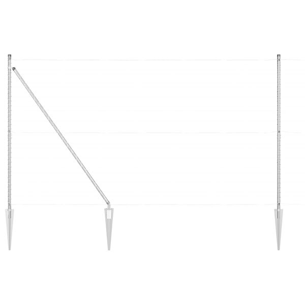 vidaXL Stängselstolpe Övrigt 26 pcs Grå 3,2 x 3,2 x 170 cm Stål